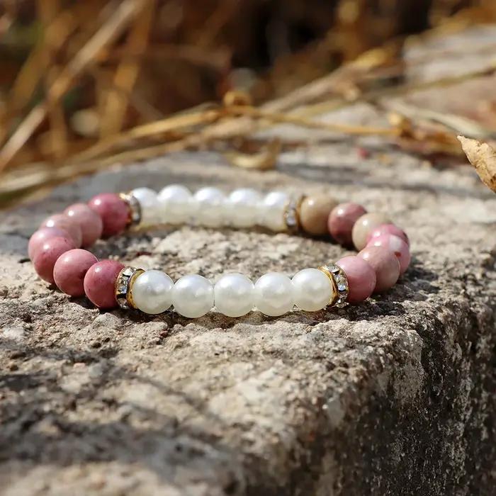 Bracelet en pierre de cristal naturel pour homme et femme