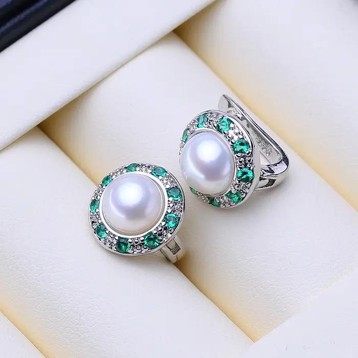 Boucles d'oreilles en perles d'eau douce naturelles pour femmes