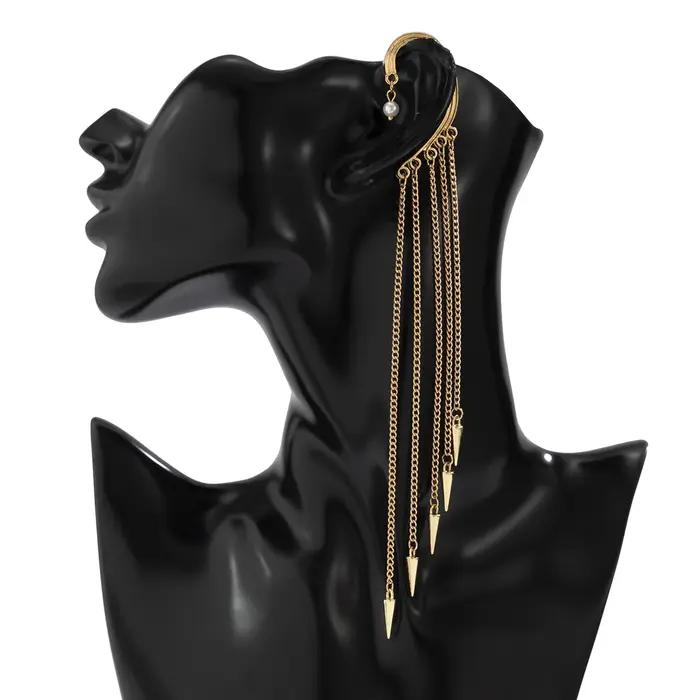 Lacteo – boucles d'oreilles à rivets longs pampilles pour femmes et filles