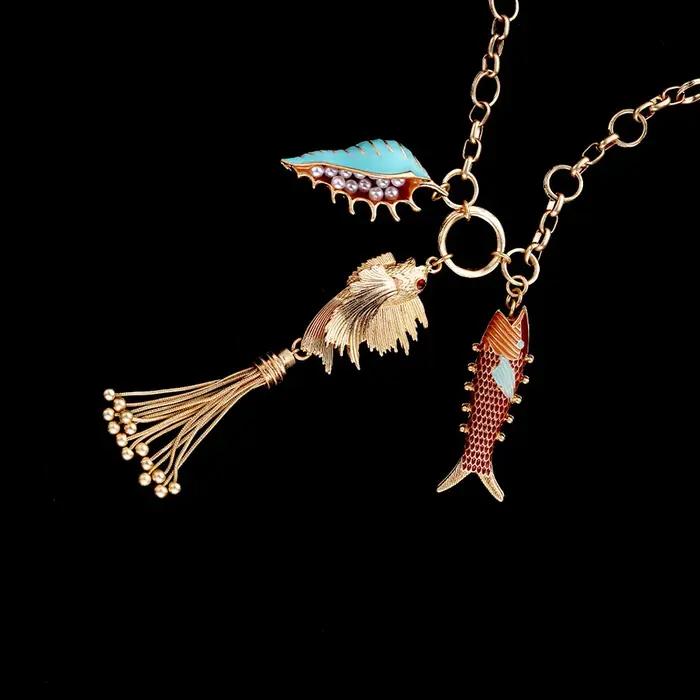 Collier de poisson en acier inoxydable pour femme