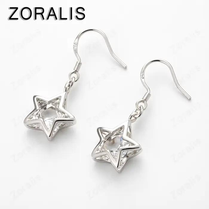 Boucles d'oreilles classiques en or 18 carats avec cristal en forme d'étoile pour femme, bijoux tend