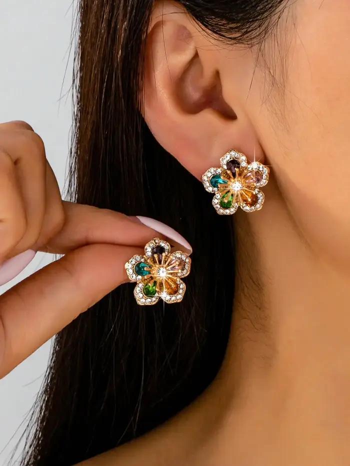 Une paire de boucles d'oreilles florales pour femmes, Style de Niche japonais et coréen, Sexy, décon