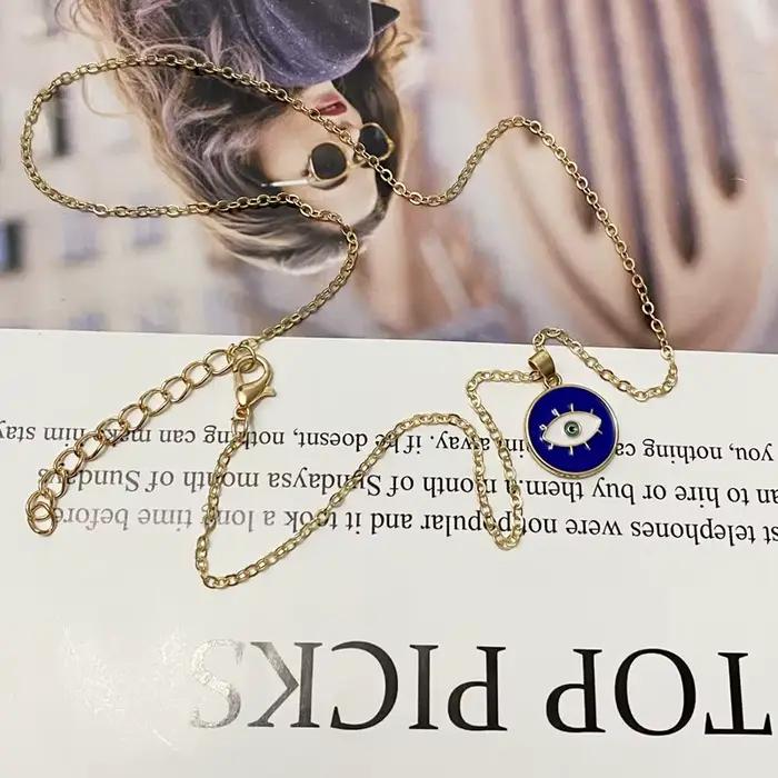 Collier pendentif mauvais œil en émail pour femme, gros bijoux turcs, tour de cou, colliers de la présidence, Clavicel EquiLucky, 1PC