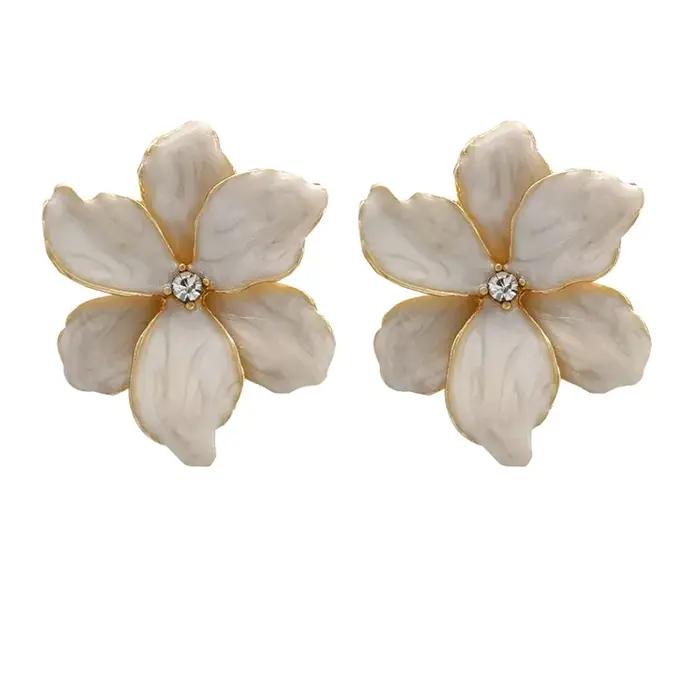 Boucles d'oreilles fleurs colorées pour femmes et filles
