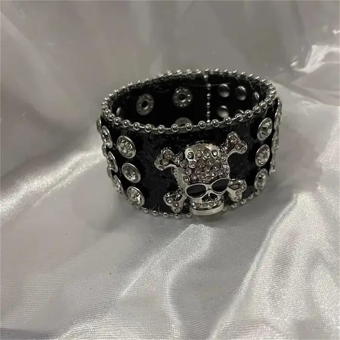 Nouveau Bracelet croisé pour hommes Hip Hop épicé fille Punk strass fait à la main personnalisé en c