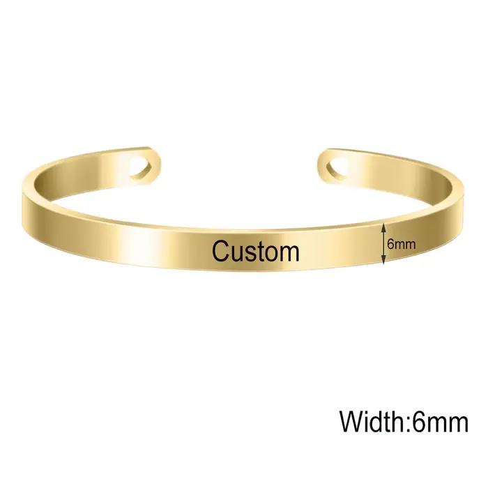 6mm Johnny Hallyday nom personnalisé Bracelet en acier inoxydable manchette