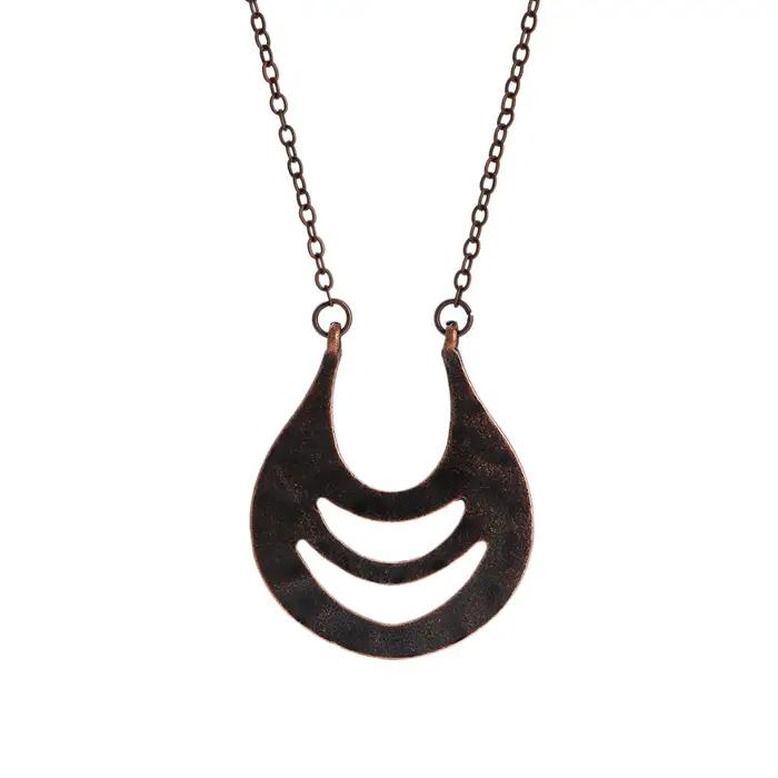Collier et boucles d'oreilles géométriques rétro gitane pour femmes en bronze ethnique ensemble de bijoux élégants pour occasions spéciales