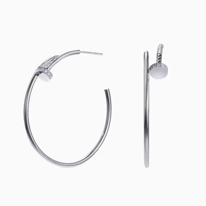 Boucles d'oreilles Moissanite en argent regardé 925 véritable pour femme, grandes boucles d'oreilles