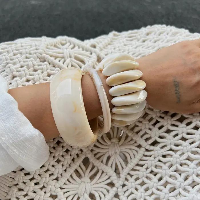 Bracelets ronds Vintage Beige