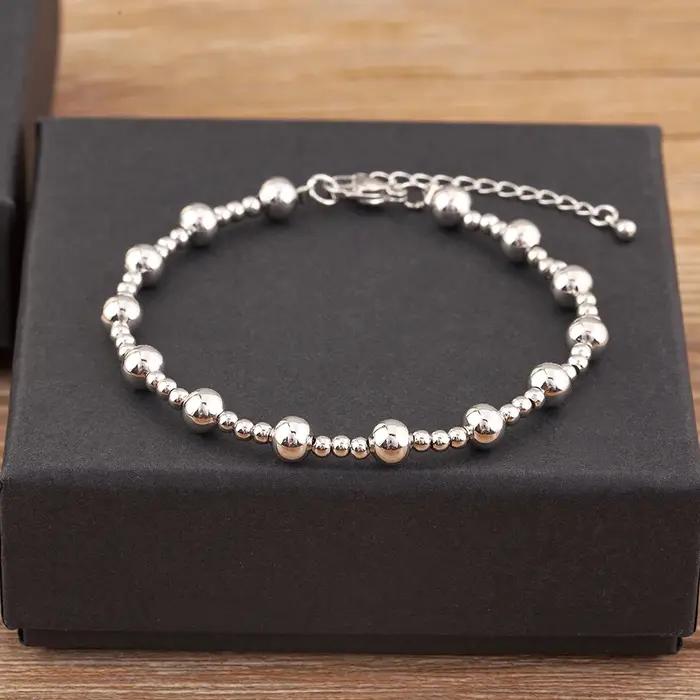 Nidin-Bracelets à main en cuivre avec perles rondes pour femme