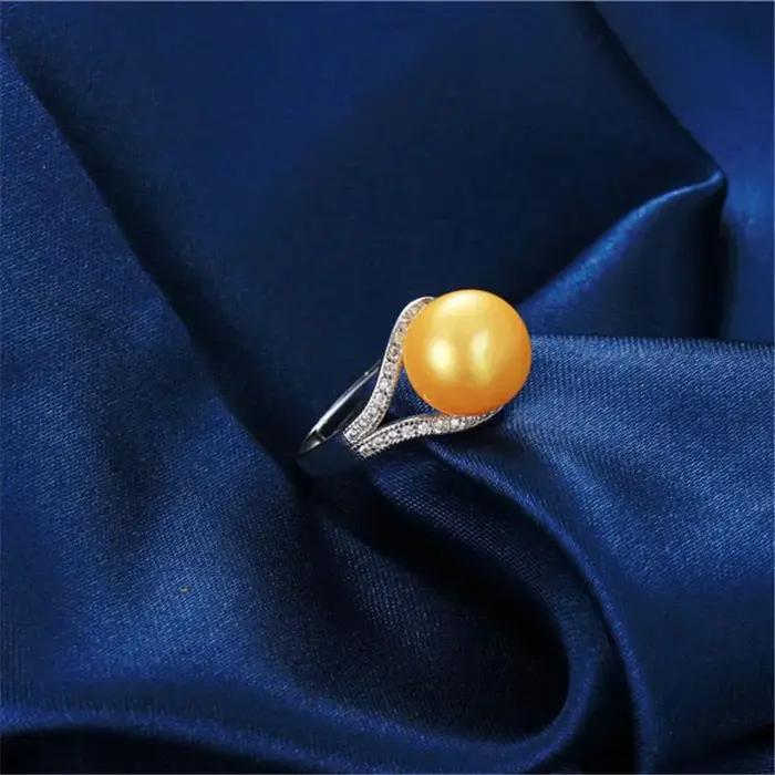 2020 nouveaux bijoux en perles à la mode bagues de luxe 100% véritable perle d'eau douce naturelle bague réglable pour