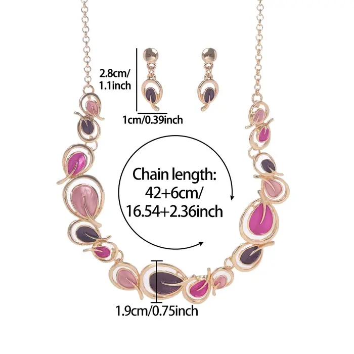 Ensemble de bijoux en alliage de zinc émaillé
