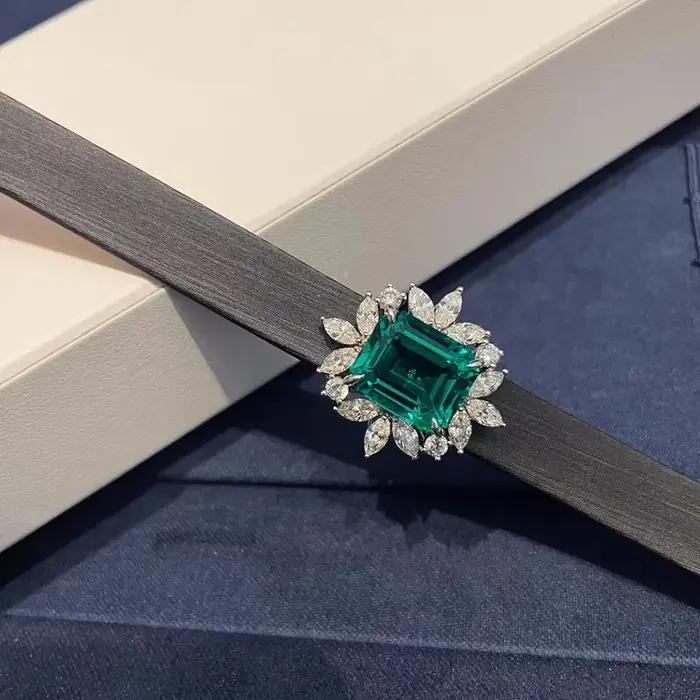 Foyimagination-Bracelet en diamant vert émeraude à haute teneur en carbone pour femme