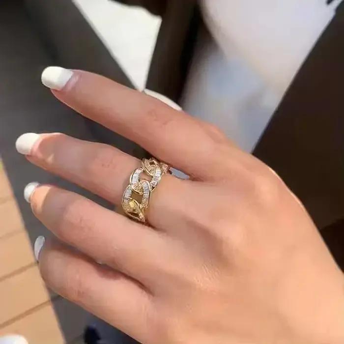 Huitan – bague Design chaîne pour femmes