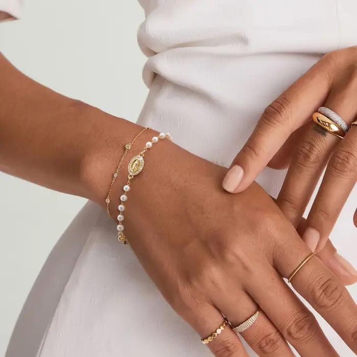 Bracelet chapelet de perles Vierge Marie élégant avec croix de prière pour femmes occasions spéciales