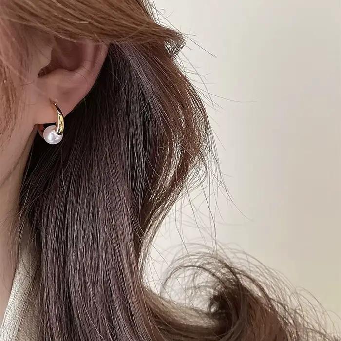 PONYKISS – boucles d'oreilles en perles couleur or pour femmes
