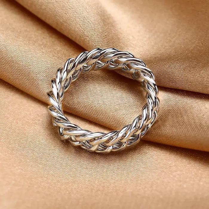 LINK Ring hommes, bague chaîne Miami en acier inoxydable