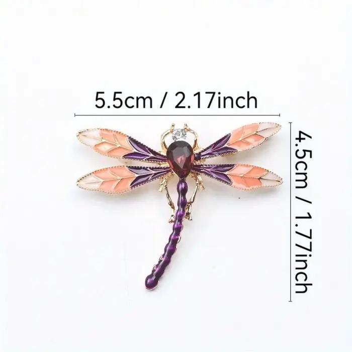 Broche libellule Vintage en cristal pour femmes, grandes broches d'insectes pour femmes, accessoires