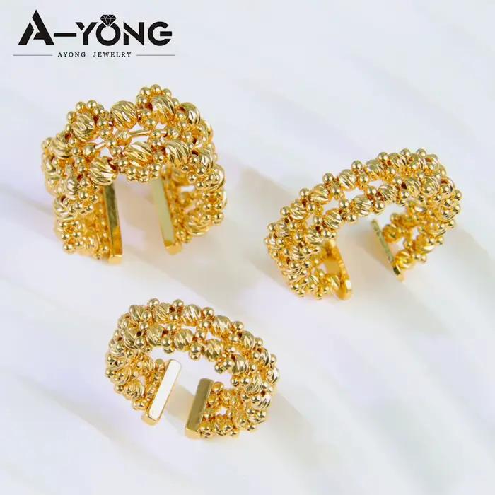 Bague de pièces de monnaie turques plaquée or 24 carats