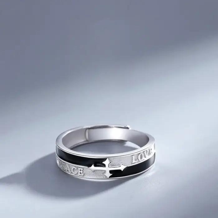 Bague croisée réglable, bijoux Punk en acier inoxydable pour femmes et hommes, idée cadeau confortab