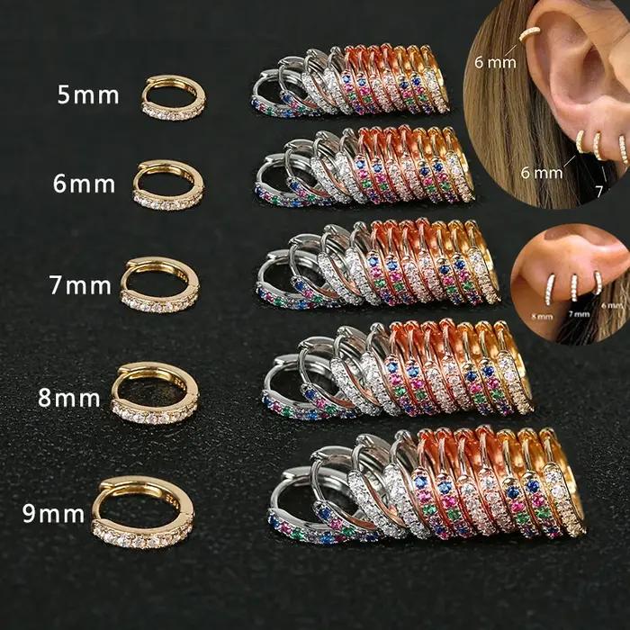 Boucles doreilles huggies arc en ciel cristal multicolores acier inoxydable pour filles et garçons occasions spéciales