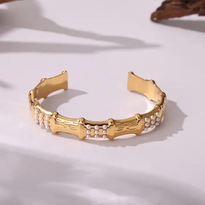 Bracelet unique plaqué or 18 carats pour femme