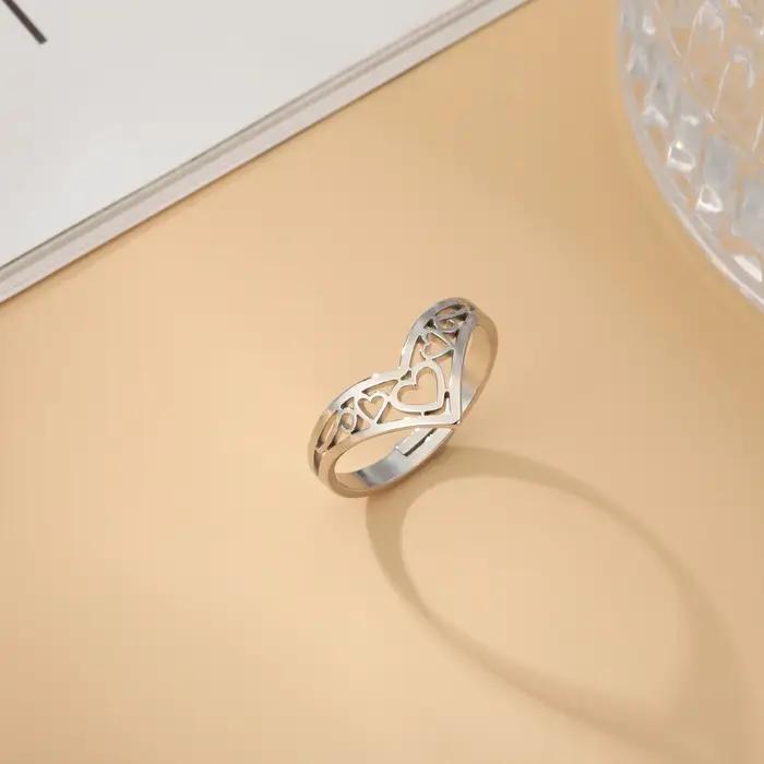 Cazador-Bagues coeurs creux esthétiques pour femmes et filles
