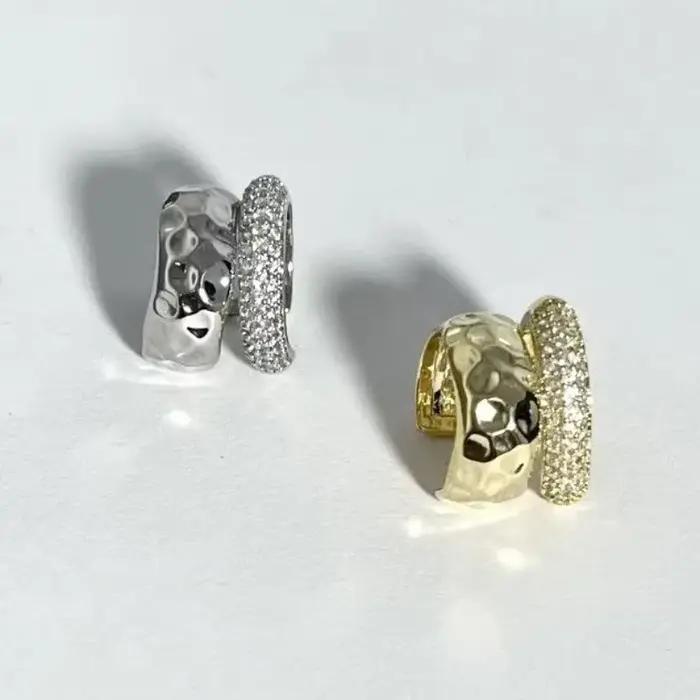 Punk Zunderes-Manchette d'oreille double couche pour femme