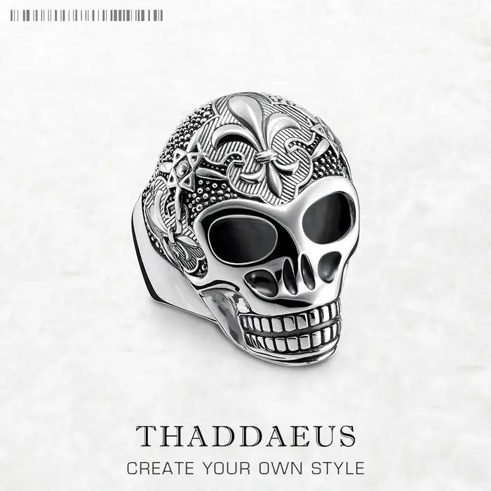 Bague crâne de lys noirci, bijoux Vintage de Style européen, bijoux fins, cadeau pour hommes et femm