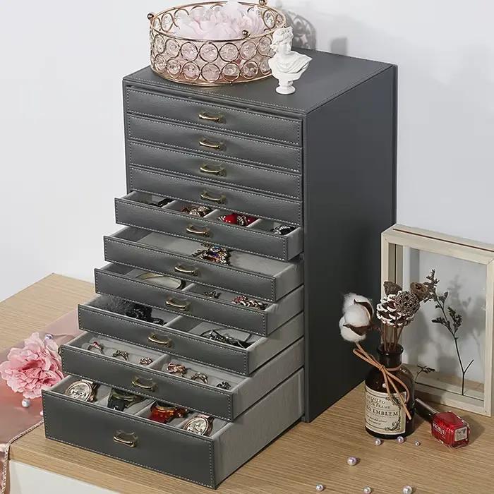 Grande boîte de rangement pour bijoux pour femmes