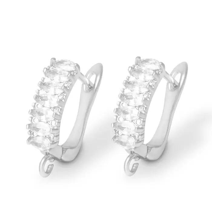 Crochets de boucle d'oreille anti-allergiques plaqués or 18 carats et rhodium pour femmes