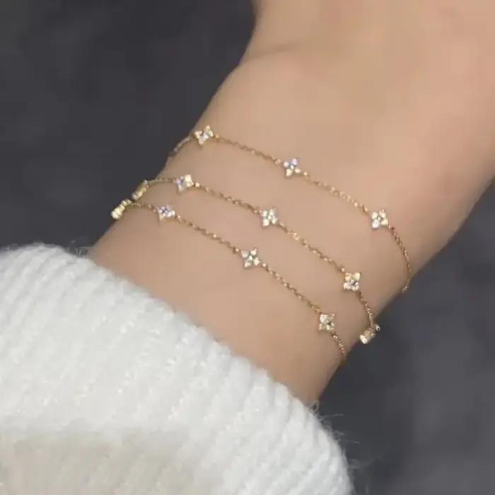 Bracelet Fleur en Argent Sterling 925 pour Femme