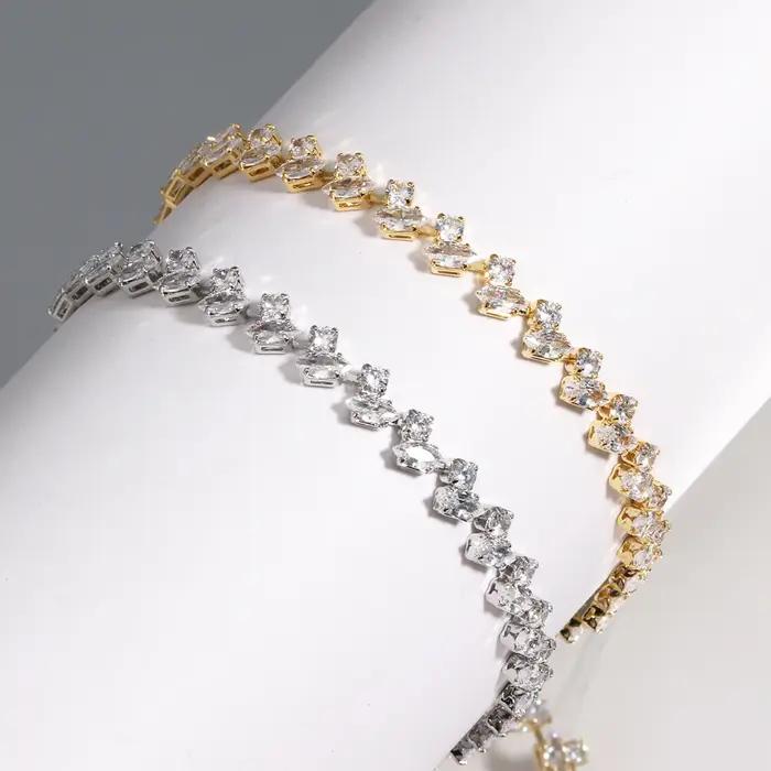 Bracelet en zircone cubique brillante pour femmes et filles
