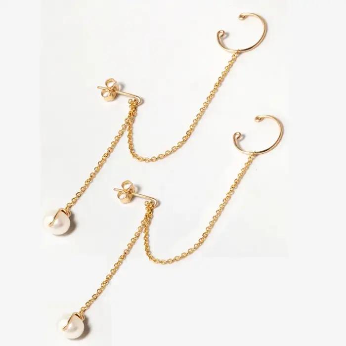 Boucles d'oreilles manchette en or 14K