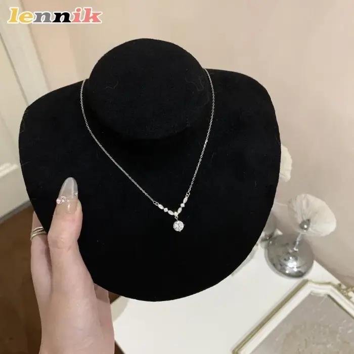 Collier en Argent Pur Scintillant de Luxe avec Zircon pour Femme