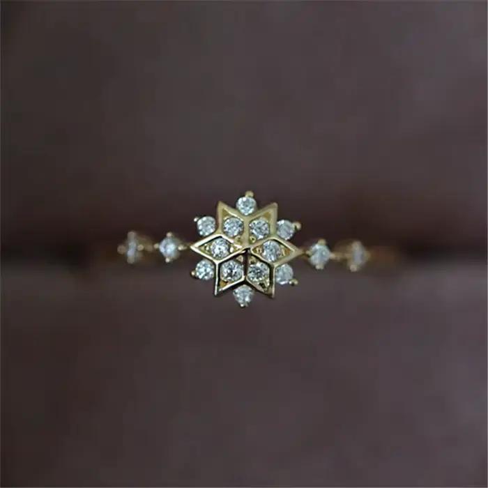 Bague flocon de neige en Zircon brillant pour femmes