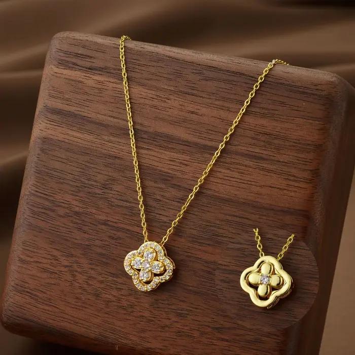 Collier classique en titane et acier pour femmes
