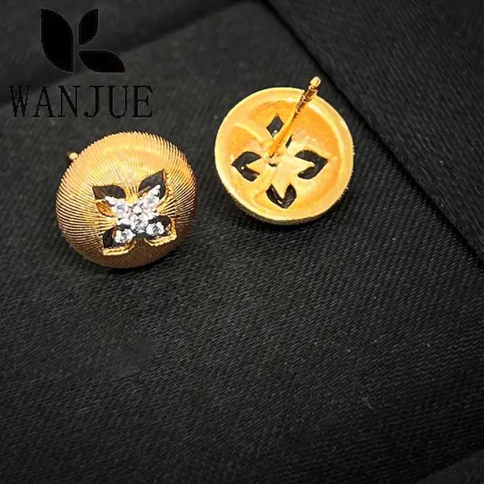 Boucles d'oreilles brossées de style palais rétro pour femmes
