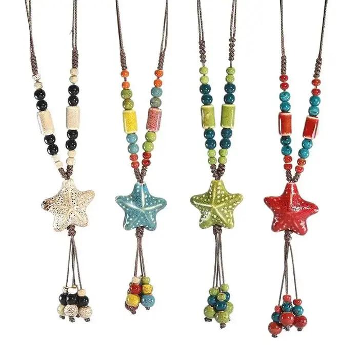 Collier en zircon étoile de soleil vintage pour femmes chaîne ras du cou pendentif double couche bijou mode occassions spéciales