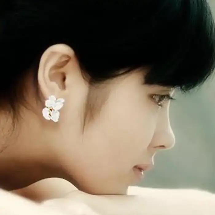 Boucles d'oreilles fleur de gardénia pour femmes
