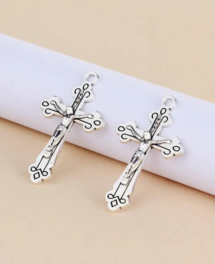 Diyalo 10 pièces chrétien sacré Crucifix jésus croix pendentif INRI Christ médaille