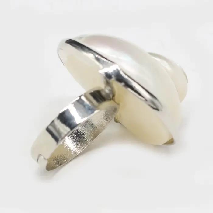 Bague ronde en pierre de coquillages naturels pour femme, mode bohème, bricolage exquis, cadeau de d