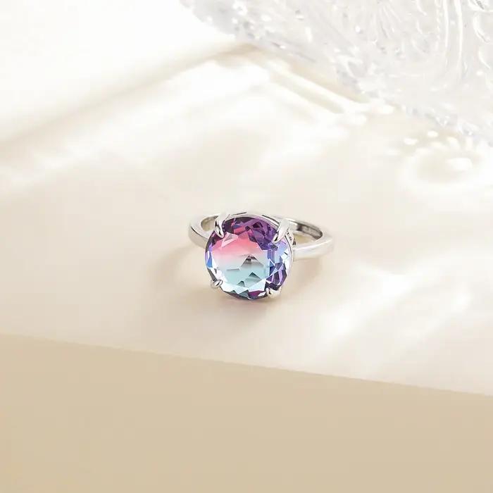 Monkton Rotterdam-Bague de Mariage en Verre Lavande Y2k pour Femme