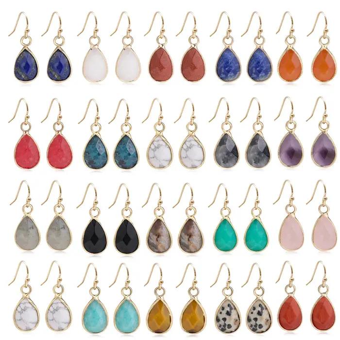 Boucles d'oreilles en pierre naturelle pour femmes