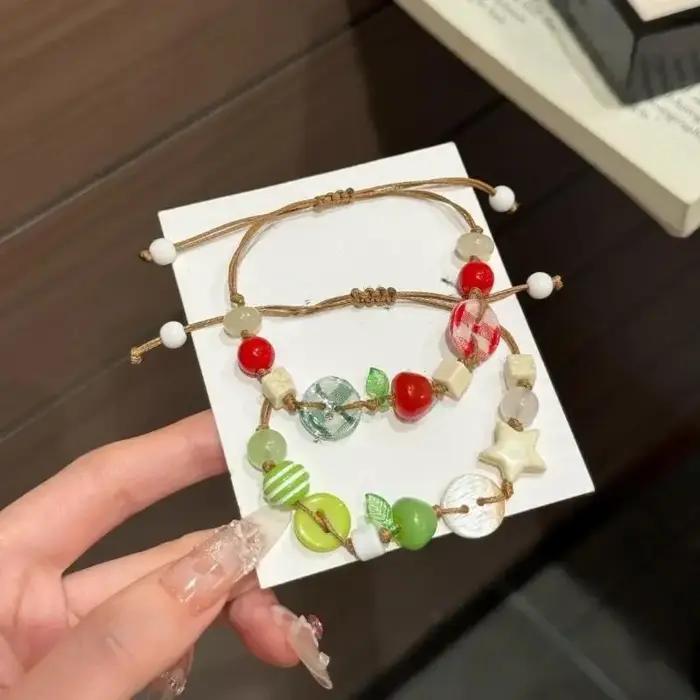 Bracelet à breloques en forme de pommes pour femmes