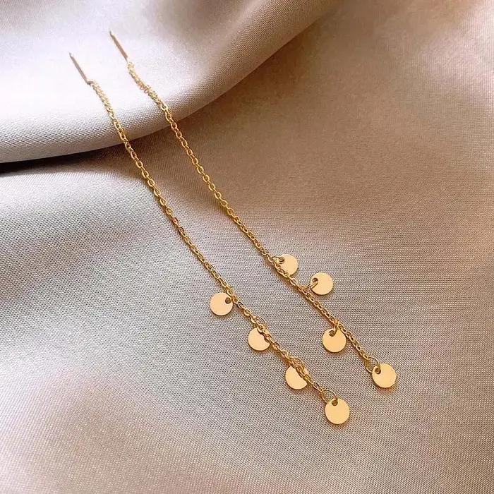 Boucles d'oreilles longues à pampilles pour femmes et filles