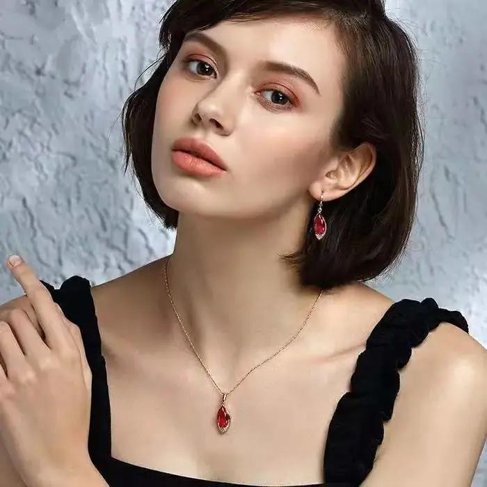 Boucles d'oreilles en or rose véritable 14 carats pour femmes