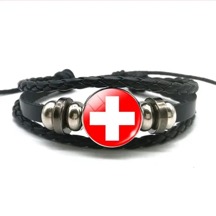 Bracelet en cuir tressé avec ULnoire pour homme, Europe, pays, Royaume-Uni, France, Italie, Espagne, Pologne, Pays-Bas, Russie, Irlande