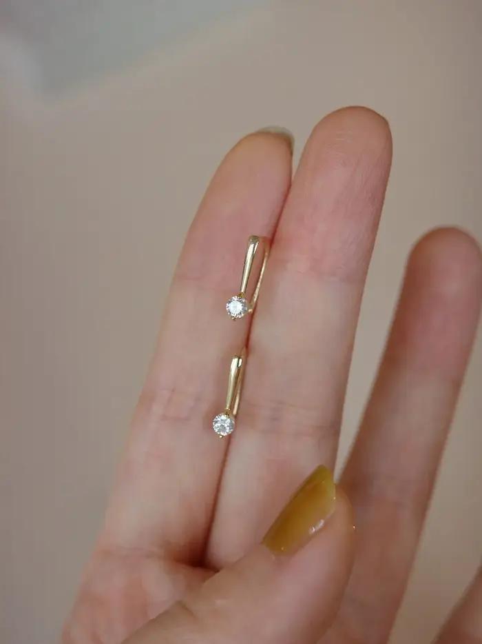 Boucles d'oreilles studs plaquées argent et or 14 carats pour femmes occasions spéciales mariage engagement fête noël
