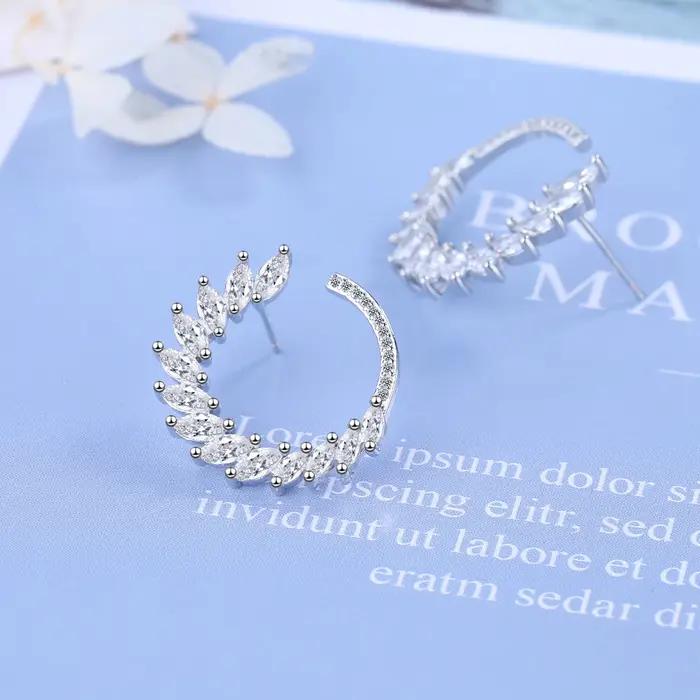 Boucles d'oreilles en argent Sterling 2020 et zircone scintillante